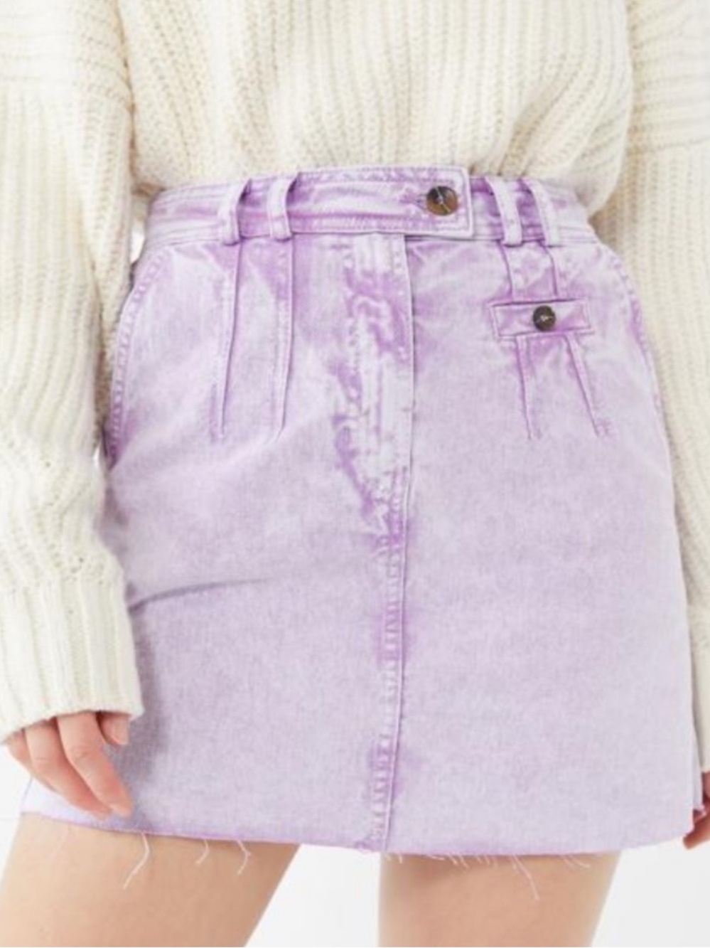 BDG Urban Outfitters Sonny Cotton Acid Washed Denim Mini Skirt